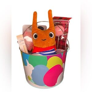 The Crème Shop Easter basket tin 6 piece Gift Set with Skincare and Makeup